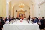 Secretary Kerry Sits With Fellow Foreign Ministers and Political Directors Before P5+1 Group Session at Iranian Nuclear Negotiations in Austria