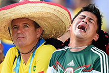 A Mexican fan shows his despair (Getty Images: Laurence Griffiths)