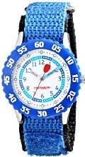 Red Balloon Kids' W000181 "Time Teacher" Stainless Steel Watch With Blue Nylon Band