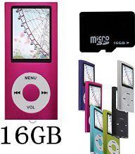 Btopllc Rose NOUVEAU Lecteur MP4/MP3-avec 16GB 16Go de carte Micro SD-1,81 Pouces TFT ecran lecteur audio, Audio Player, Media Player, Voice Recorder