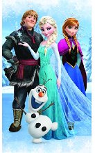 Disney Frozen - Telo bagno vellutato, motivo: Frozen, il regno di ghiaccio, con Olaf, 70 x 120 cm