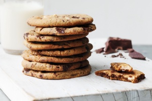 Double choc-chip cookies