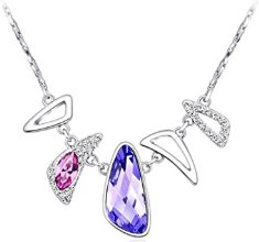 Swarovski Elements Purple Gemstone Designer Necklace for Women by NEVI