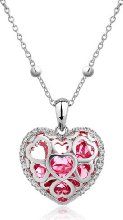 Swarovski Elements Red Heart Crystal Charm Pendant for Women by NEVI