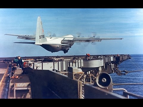 Crazy US Navy Pilot lands C 130 Hercules on AIRCRAFT CARRIER