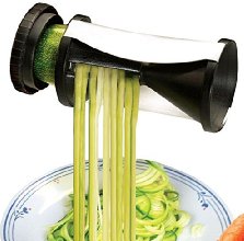 Attmu Vegetable Spiral Slicer - Perfect Vegetti Spiralizer Stainless Steel Spiral Cutter for Low Carb Healthy Vegetable Meals with Japanese Blades and 2 Julienne Sizes - Includes a Cleaning Brush