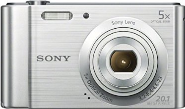 Sony DSCW800 Compact Digital Camera - Silver (20.1 MP, 5x Optical Zoom)