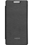 Dashmesh Shopping Premium Durable Flip Cover Case For Lenovo A6000 Plus BLACK COLOR with Screen Guard