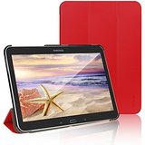 JETech® Gold Slim Fit Galaxy Tab 4 10.1 Smart Funda Carcasa con Stand Función y Imán Incorporado para el Sueño/Estela para Samsung Galaxy Tab 4 10 pulgadas (Galaxy Tab 4 10.1Pulgadas, Rojo)