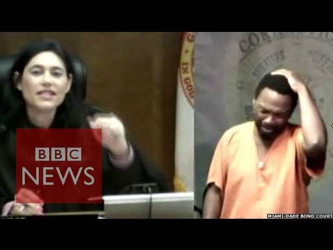 Moment judge recognised school friend in dock - BBC News