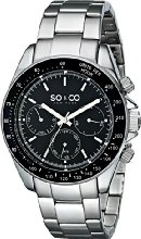 SO & CO New York Men's 5010B.1 Monticello Stainless Steel Day and Date Tachymeter Watch