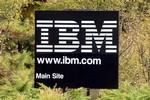 ** FILE ** The IBM logo at the main campus in Research Triangle Park, N.C. is seen in this July 31, 2007 file photo. Computer server and software maker IBM Corp. on Monday, Jan. 14, 2008 reported preliminary fourth-quarter earnings from continuing operations rose 24 percent year-over-year to beat Wall Street expectations by a wide margin, with the weaker dollar helping to push revenue up 10 percent. (AP Photo/Karen Tam, file)hg3