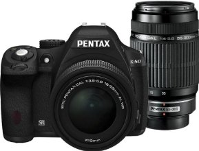 RICOH デジタル一眼レフ PENTAX K-50 DAL18-55mmWR・DAL55-300mmダブルズームキット ブラック K-50 300WZOOM KIT BLACK 10879