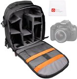 DURAGADGET Mochila Resistente Con Compartimentos Para Cámara Canon 1200D + Funda Impermeable ¡Perfecta Para Fotografiar Bajo La Lluvia! + Gamuza Limpiadora De Regalo