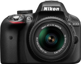 Nikon D3300 - Cámara réflex digital de 24.2 Mp (Pantalla 3", estabilizador óptico, vídeo Full HD), negro - kit cuerpo con objetivo Nikkor AF-S DX 18-55 mm f:3.5 VR II