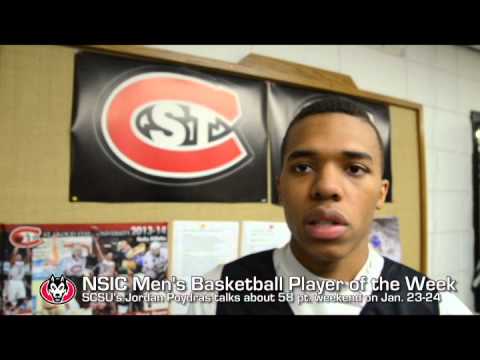 St. Cloud State University men's basketball interview with Jordan Poydras on Jan. 27, 2015