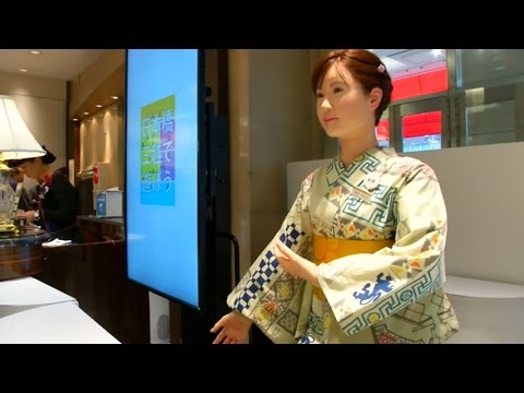 Robot Department Store Receptionist Starts Work in Tokyo