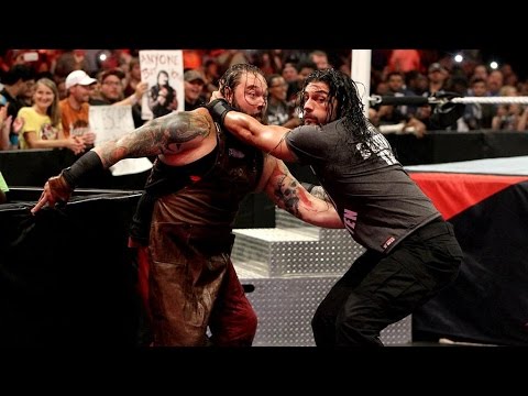 WWE Raw 7/13 Roman Reigns attacks Bray Wyatt