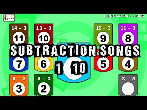 Subtraction Songs 1 to 10 for children | Subtraction Songs for 1st Grade | elearnin