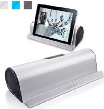 Kamor® Tragbare Bluetooth Lautsprecher Reisegröße mit Cradle, Powered Subwoofer, Unglaubliche 10 Stunden Wiedergabedauer, Aufladbarer Bluetooth Lautsprecher für iPhone 6 / 6 Plus / 5S / 5 / 4S, iPad Mini 3 / mini 2 / mini, iPad Air 2 / Air, iPad 2 3 4, iPod, itouch, Samsung Galaxy S5 / S4 / S3 / Note 4 / Note 3, LG Nexus 5 / G3 / G2 / Exalt, Sony Xperia Z2, HTC One M8, Nokia Lumia 520, Smartphones, Tablets PC, Laptops, Ultrabook and Mp3 Player - Silber