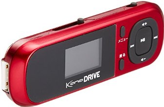 グリーンハウス FMトランスミッター機能搭載 microSDの音楽を再生できるデジタルオーディオプレーヤー kana DRIVE レッド GH-KANADRA-RD