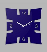 Creative Width Brick Style Blue Wall Clock - Blue