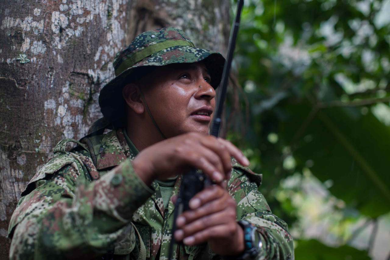 War in the mountains of Colombia.