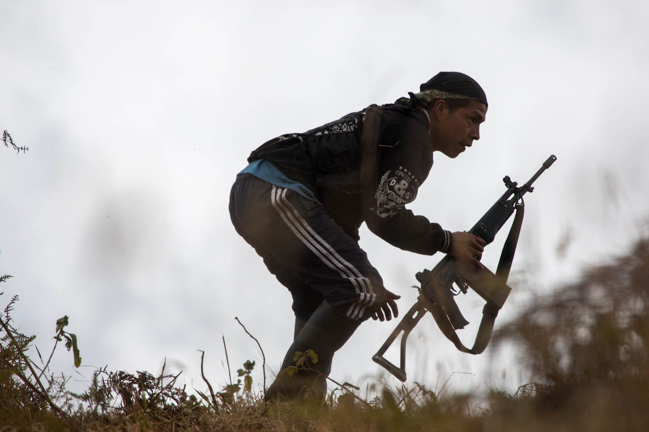 War in the mountains of Colombia.