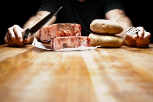 Meat and potatoes? Starchy carbohydrates lead to evolution too, researchers say.