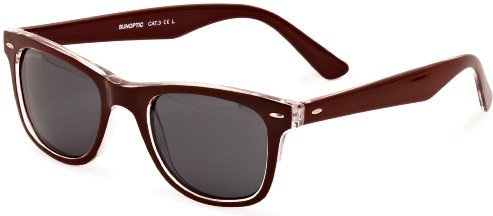 Sunoptic SP112 Wayfarer Sunglasses Burgundy One Size