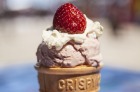 The Ekka's famous strawberry sundae.