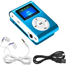 Swees® MINI LECTEUR MP3 ECRAN LCD 8 GO avec Radio FM Bleu