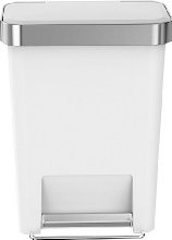 simplehuman Rectangular Step Can with Liner Pocket, 45 L/11.9 gallon (White Plastic)