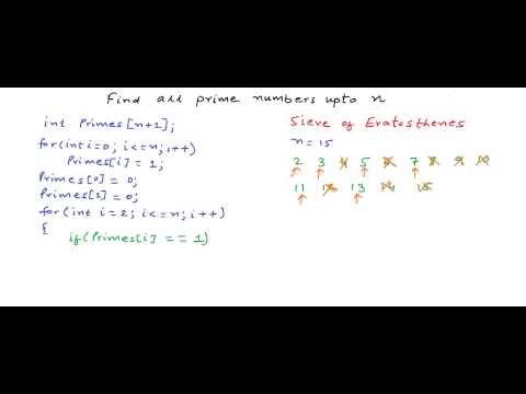 Finding Prime numbers - Sieve of Eratosthenes