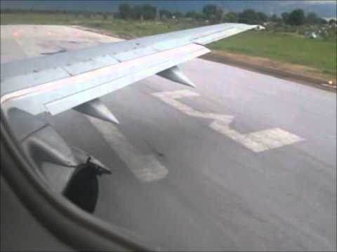 TAAG B737-200 Takeoff in ondjiva rwy 31