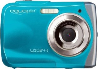 Easypix W1024-I Splash Digital Camera - Ice Blue (10MP Sensor, 4x Digital Zoom, VGA Video with Sound) 2.4 inch TFT