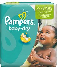 Pampers Windeln Baby Dry Gr. 5+ Junior Plus 13-27 kg Monatsbox, 1er Pack (1 x 132 Stück)