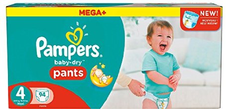 Pampers Baby Dry Pants Größe 4 Maxi 8-15kg Mega Plus Pack, 94 Stück