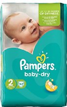 Pampers Windeln Baby Dry Gr. 2 Mini 3-6 kg Sparpack, 2er Pack (2 x 42 Stück)