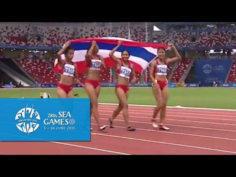 Athletics Women's 4x100m Relay  Final (Day 7) | 28th SEA Games Singapore 2015