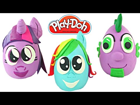 Making My Little Pony Surprise Toy Eggs Using Play Doh - How To Create Playdough Egg Surprises