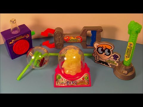 1997 CARTOON NETWORK DEXTER'S LABORATORY SET OF 5 WENDY'S KID'S MEAL TOY'S VIDEO REVIEW