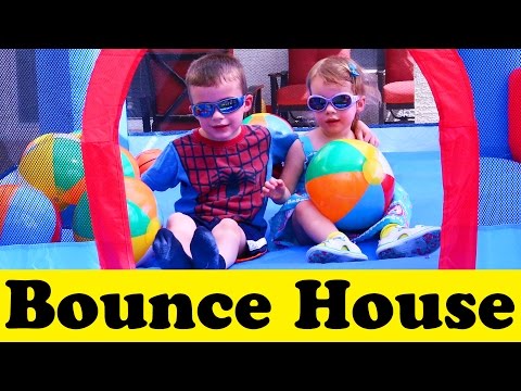 Bounce House & Ball Pit Family Fun with Little Tikes Kids Jr Sports & Slide Bouncer Jump Castle