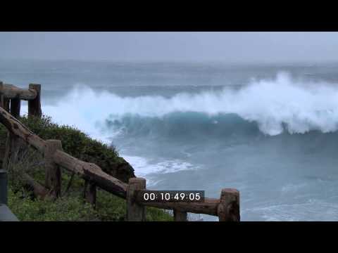 Typhoon Fitow Extreme Eyewall And Huge Waves Stock Footage Screener HD 1920x1080 30p