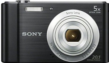 Sony DSCW800 Compact Digital Camera - Black (20.1 MP, 5x Optical Zoom)