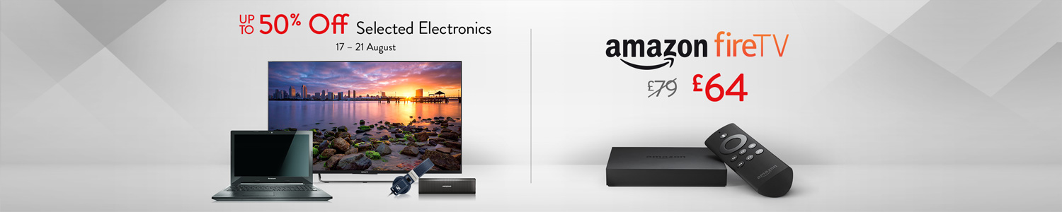 Up to 50% off selected electronics - Amazon Fire TV for 69 GBP