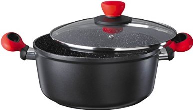 Style'n Cook B933524 Rockpearl fire Kochtopf mit Deckel, 24 cm