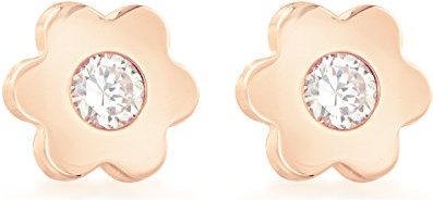 Carissima 9ct Rose Gold CZ Flower Stud Earrings