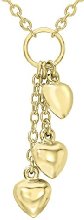 Carissima 9ct Yellow Gold Triple Heart Drop Chain Necklace 43cm/17"