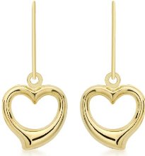 Carissima 9ct Yellow Gold Heart Drop Earrings